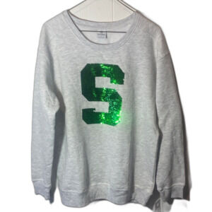 Top of the World NWT Michigan State Grey Sparkly Sweater Pullover Woman’s Large
